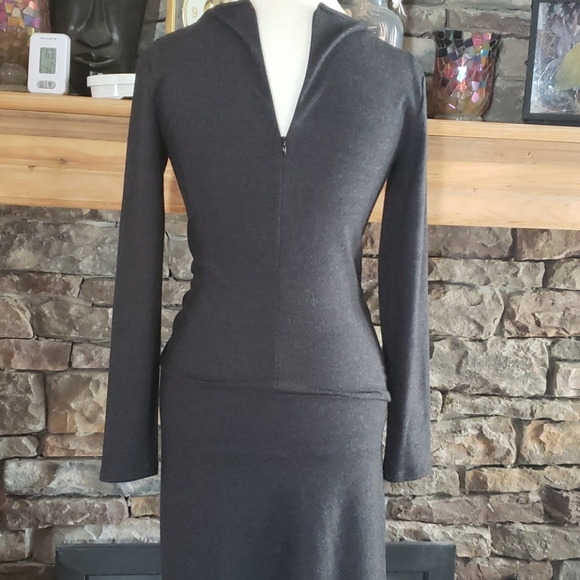 THEORY WOOL CHARCOAL DRESS SZ 6 - Picture 5 of 9